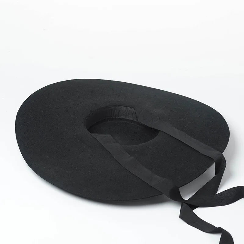 4cm hat high wool hat oversized 15cm big brim shallow top shallow top fedora hat men and women flat top hat new big brim hat