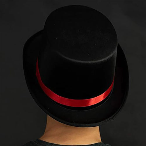 Black Top Hat for Adults Classic Tuxedo Hat Costume Magician Hat with Satin Band for Men and Women Elegant Design