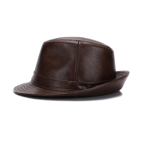 2026 Men Fashion Caps Autumn Winter Warm New Cowboy  100% Real Cowhide Leather Hats Men Real Genuine Cowhide Leather Top Hats